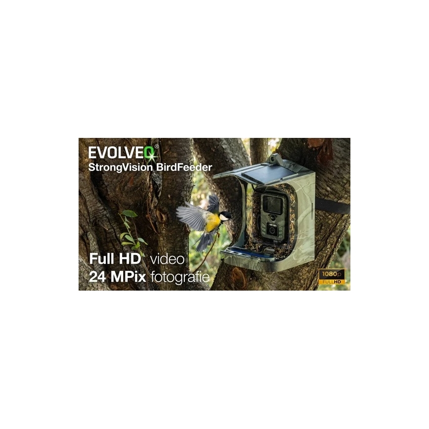 Evolveo - StrongVision BirdFeeder - intelligent fuglefoderautomat med kamera og solpaneler
