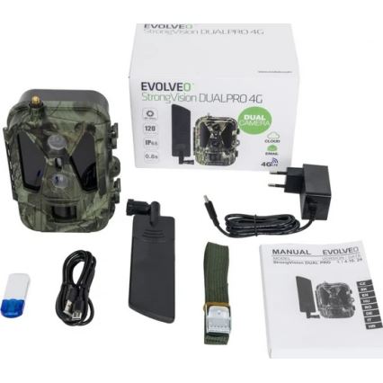 Evolveo - StrongVision Dual PRO 4G vildtkamera med afsendelse, 16 GB
