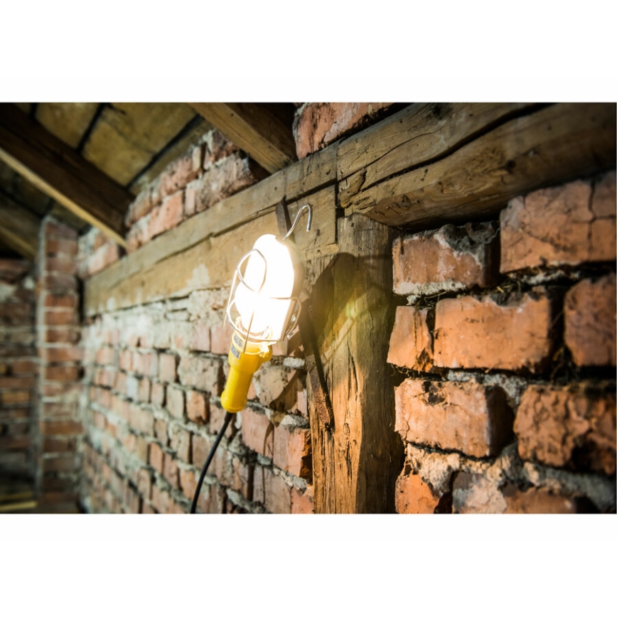 Extol - Bærbar lampe med krog 1xE27/60W/230V