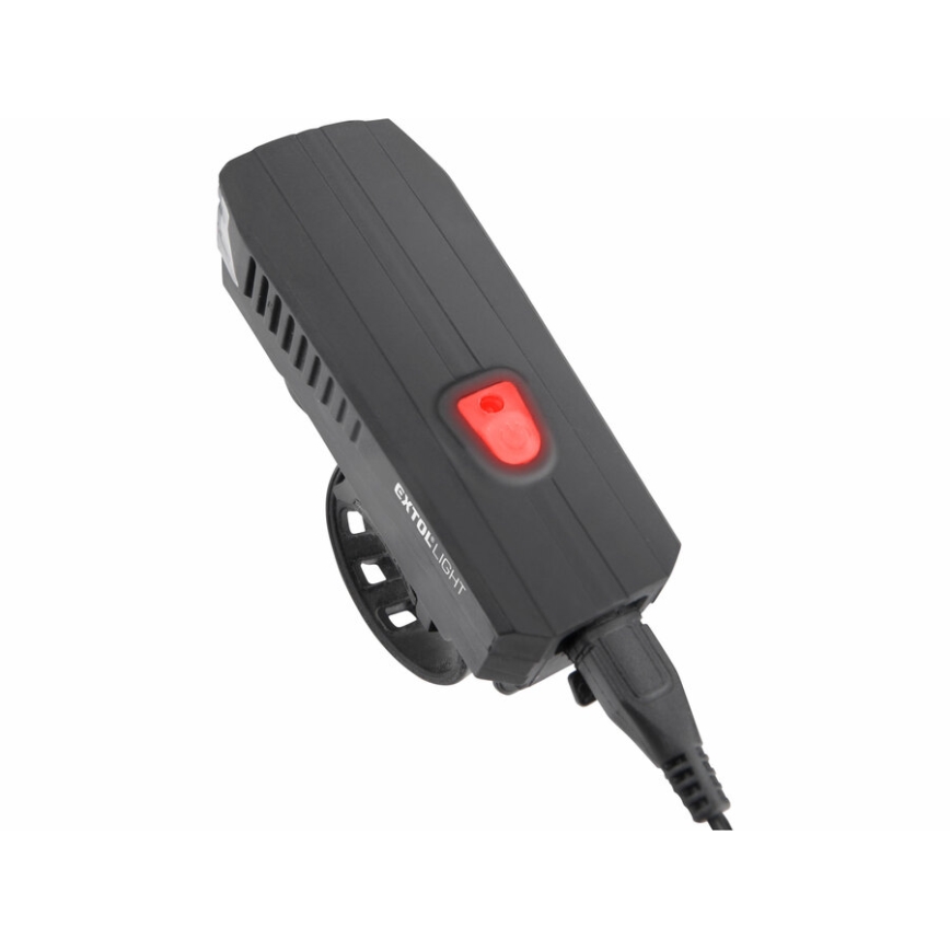 Extol - Genopladelig LED lommelygte m. cykelhorn LED/5W/1200 mAh/3,7V IPX4