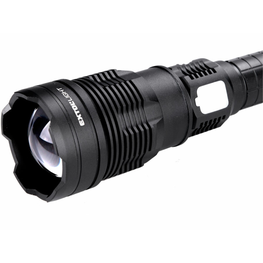 Extol - Genopladelig LED lommelygte m. powerbank dæmpbar LED/60W/10000 mAh 8000 lm IPX4 sort