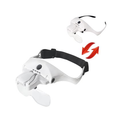 Extol - Genopladelige briller med forstørrelseslinser og LED-belysning/300 mAh