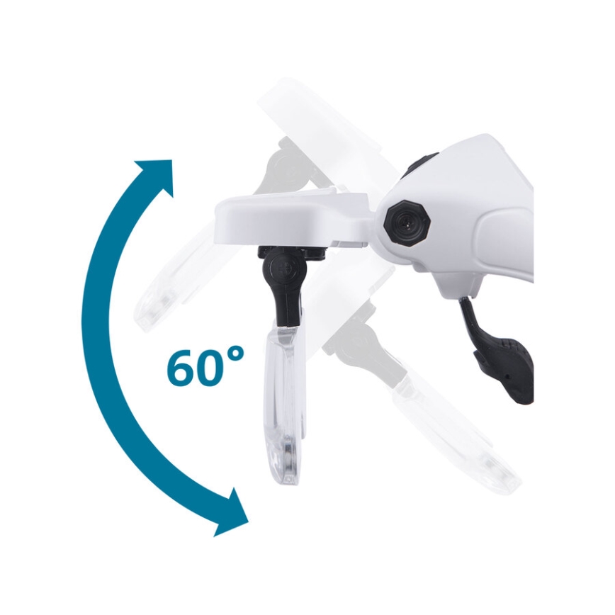 Extol - Genopladelige briller med forstørrelseslinser og LED-belysning/300 mAh