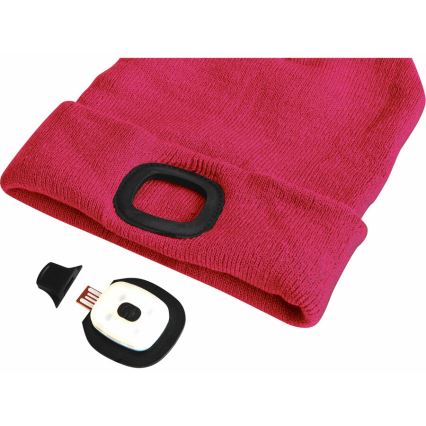 Extol - Hue med indbygget pandelygte og USB-opladning 300 mAh, rosa, str. UNI