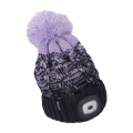 Extol - Hue med pandelampe og USB-opladning 300 mAh, blå/lilla med pompon, str. UNI