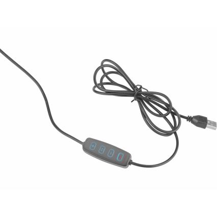 Extol - LED bordlampe med forstørrelsesglas dæmpbar LED/7W/5V 2900/4500/7500K sort