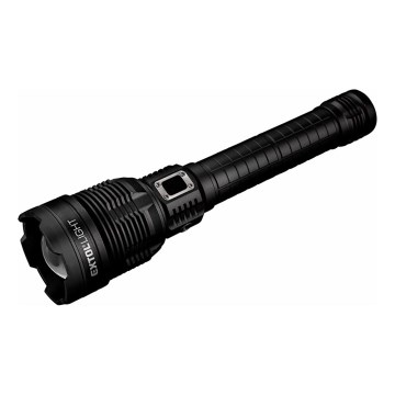 Extol - LED Dæmpbar Genopladelig Lommelygte med Powerbank LED/60W/10000 mAh 8000 lm IPX4 Sort