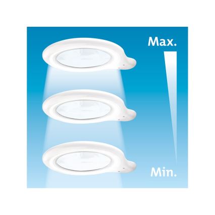Extol - LED dæmpbar skrivebordslampe med lup LED/10W/230V hvid