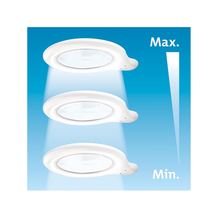 Extol - LED dæmpbar skrivebordslampe med lup LED/10W/230V hvid