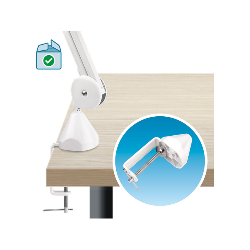 Extol - LED dæmpbar skrivebordslampe med lup LED/10W/230V hvid
