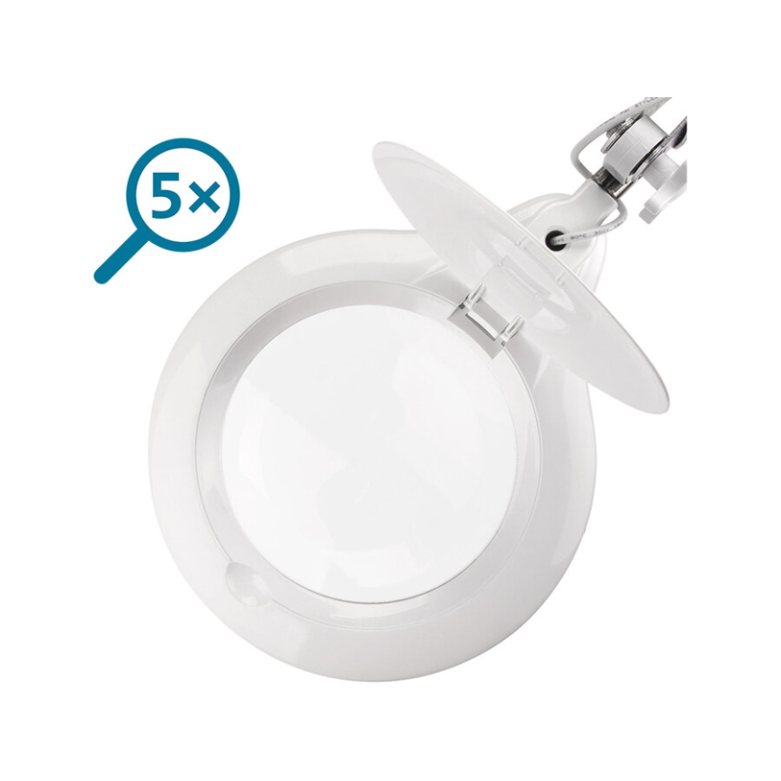 Extol - LED dæmpbar skrivebordslampe med lup LED/10W/230V hvid