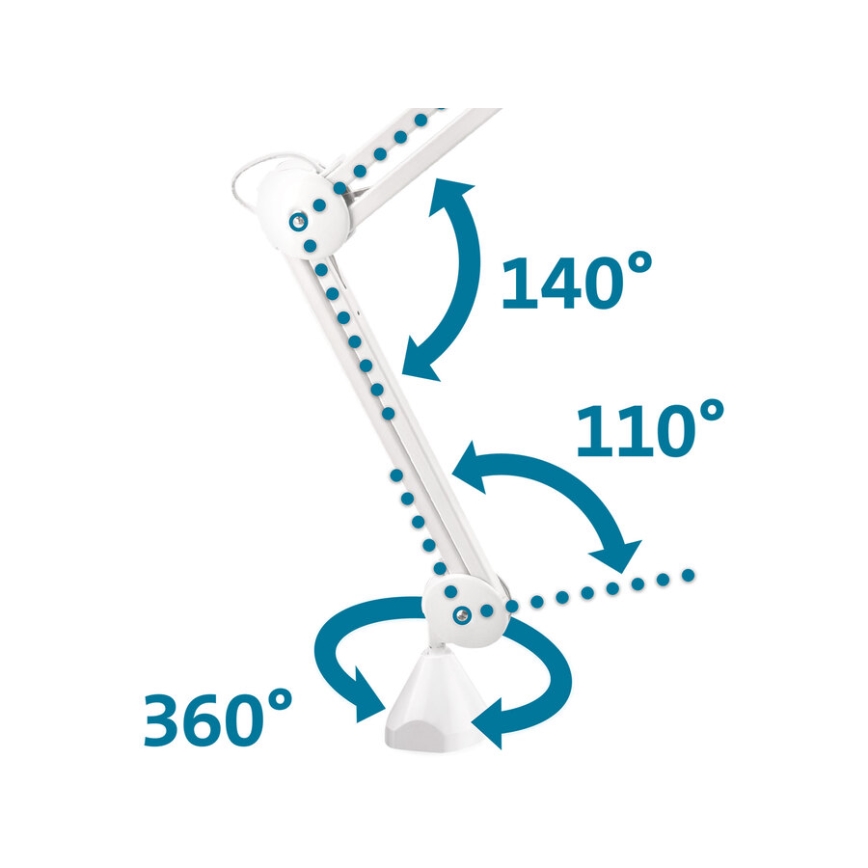 Extol - LED dæmpbar skrivebordslampe med lup LED/10W/230V hvid
