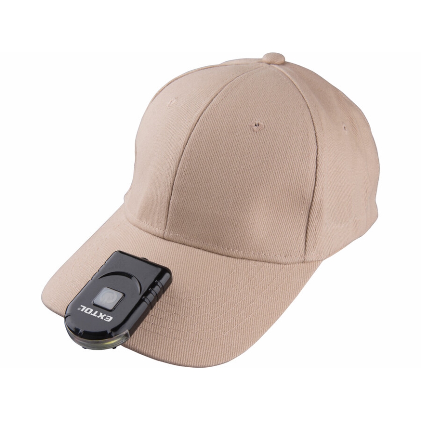 Extol - LED genopladelig pandelampe med clip LED/500 mAh