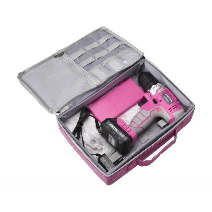 Extol - Ledningsfri boremaskine 1300 mAh 12V pink