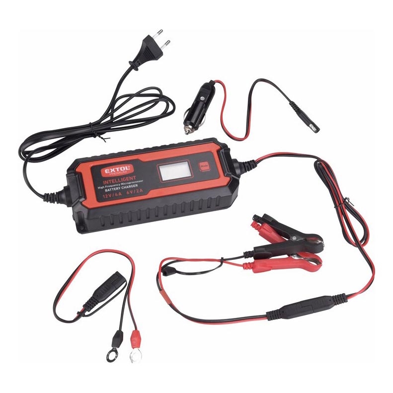 Extol Premium - Batterioplader til bil 9-faset 6/12V 4A IP65