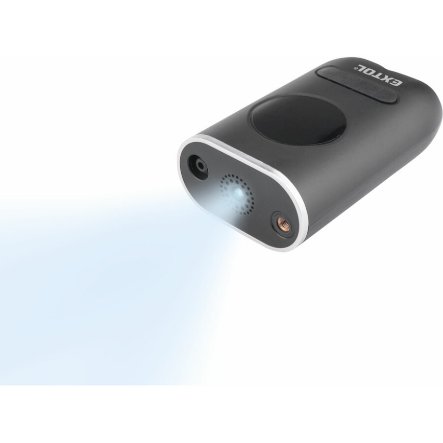 Extol Premium - Digital lommekompressor 4000 mAh 7,4V sort