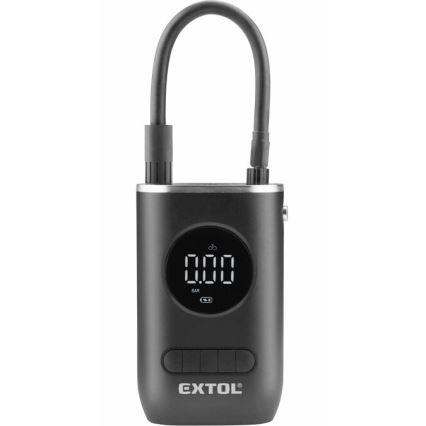 Extol Premium - Digital lommekompressor 4000 mAh 7,4V sort