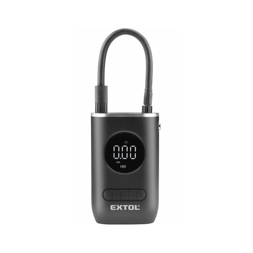Extol Premium - Digital lommekompressor 4000 mAh 7,4V sort