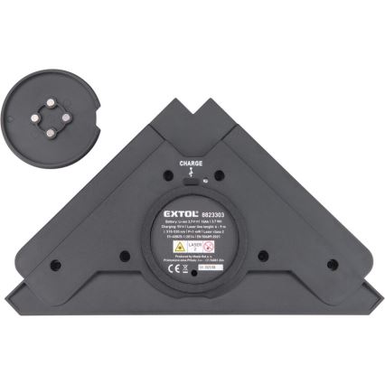 Extol Premium - Laservinkel 90° med elektrisk sugekopmodul 5V/1000 mAh