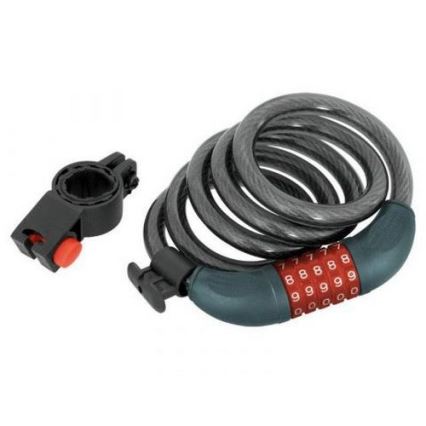 Extol Premium - Robust cykellås med kabel 12x1200 mm og femcifret kode