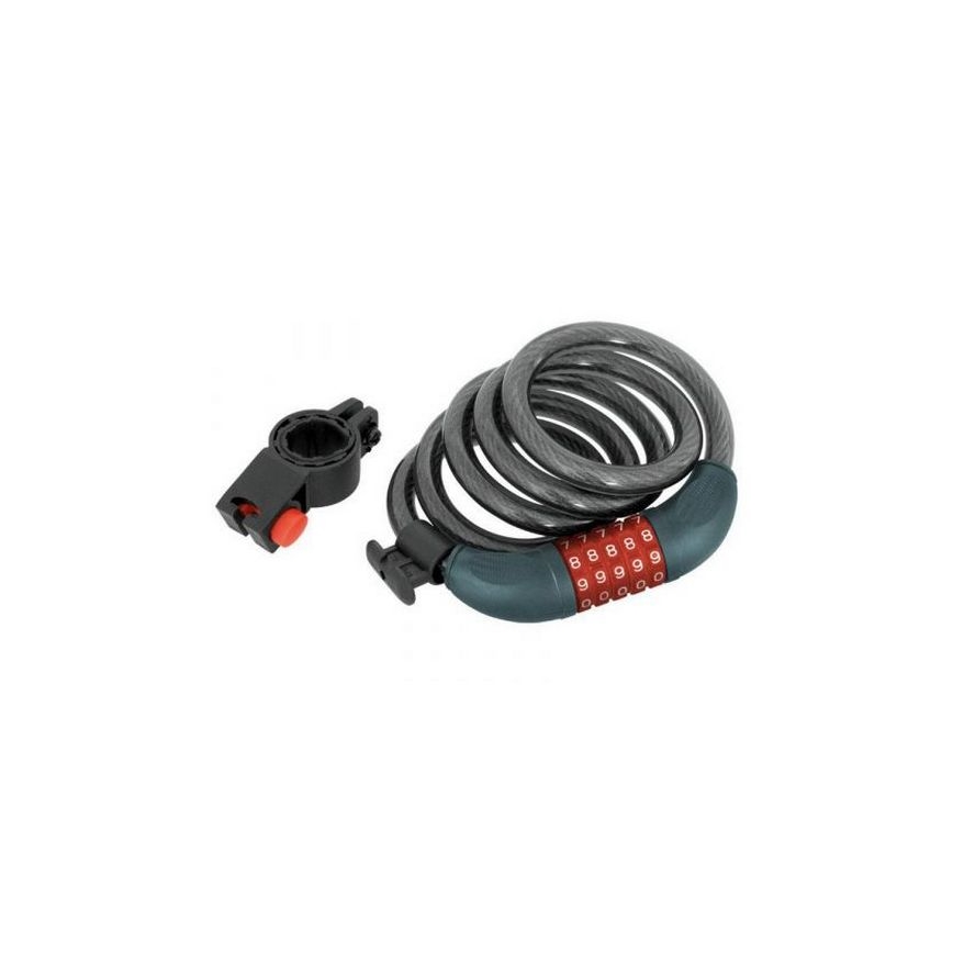 Extol Premium - Robust cykellås med kabel 12x1200 mm og femcifret kode