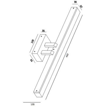 Fabas 3362-26-138 - LED badeværelses spejlbelysning SAURA LED/10W/230V IP44