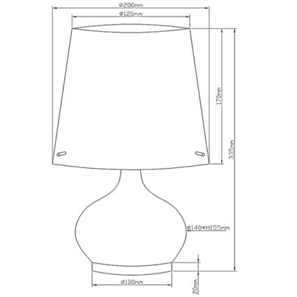 Fabas Luce 2533-34-102 - Bordlampe ADE 1xG9/25W/230V + 1xE14/60W