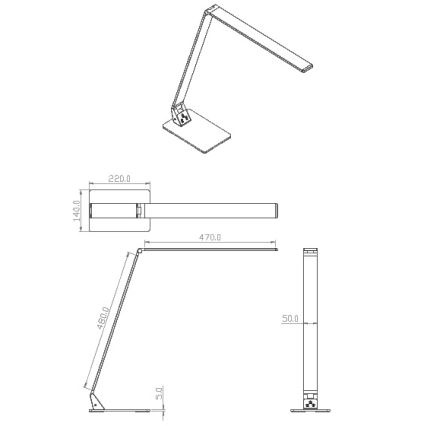 Fabas Luce 3265-30-101 - LED bordlampe dæmpbar WASP LED/12W/230V 3000/4000/5000K sort