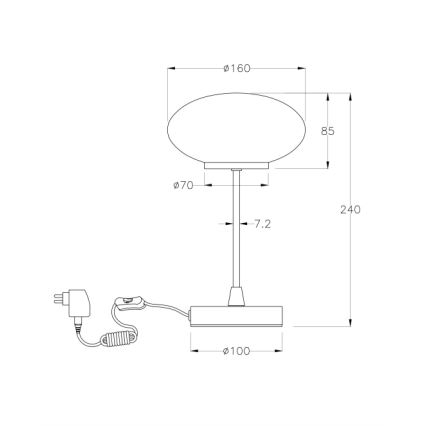 Fabas Luce 3339-30-178 - LED Bordlampe dæmpbar med touch-funktion JAP LED/5W/230V mat krom