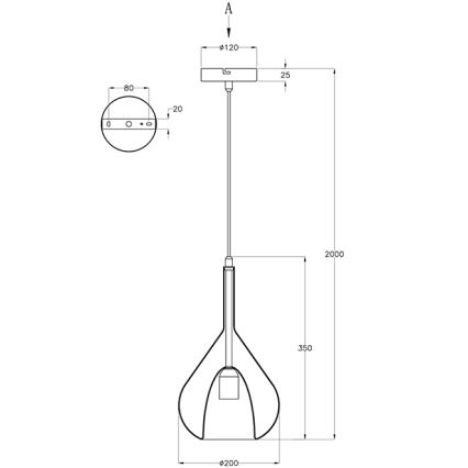 Fabas Luce 3481-40-125 - Pendel LILA 1xE27/40W/230V guldfarvet