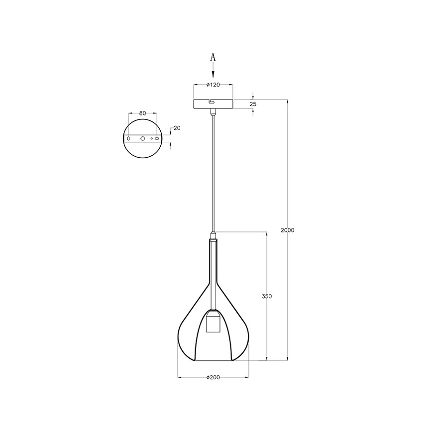 Fabas Luce 3481-40-125 - Pendel LILA 1xE27/40W/230V guldfarvet