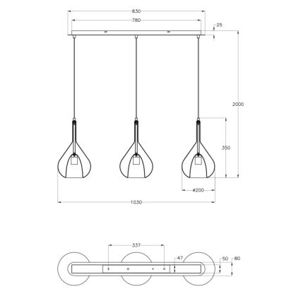 Fabas Luce 3481-48-297 - Pendel LILA 3xE27/40W/230V transparent/guldfarvet/grå