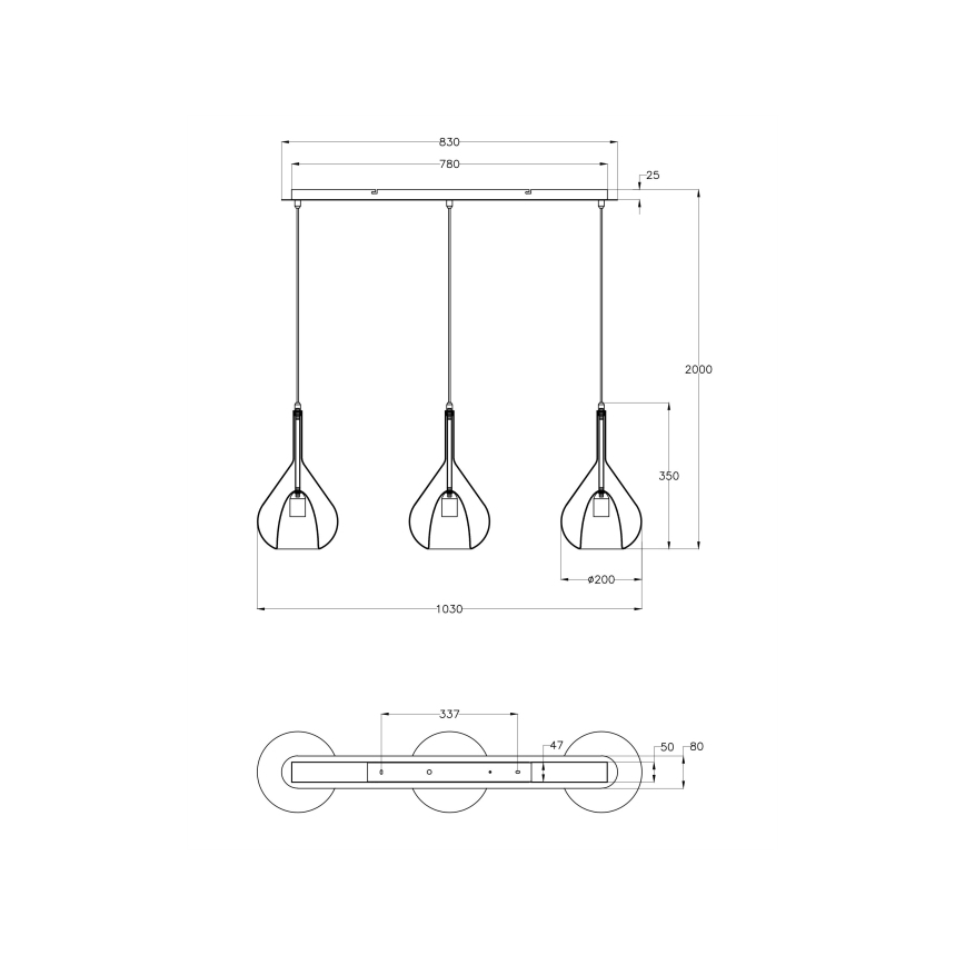 Fabas Luce 3481-48-297 - Pendel LILA 3xE27/40W/230V transparent/guldfarvet/grå