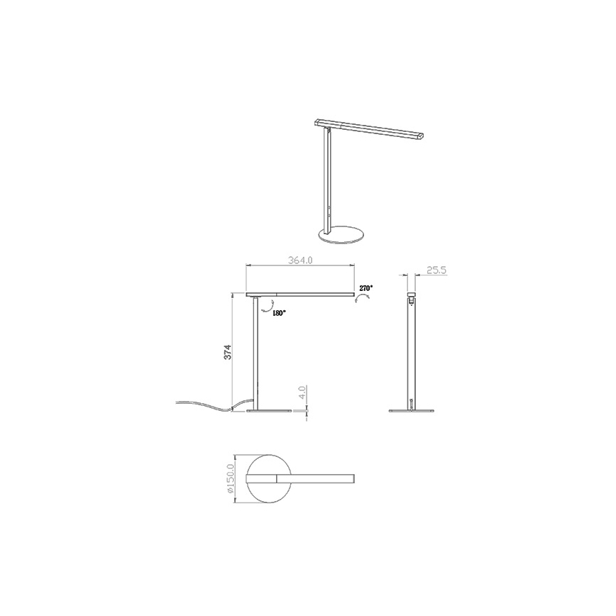 Fabas Luce 3550-30-101 - LED bordlampe dæmpbar IDEAL LED/10W/230V 3000-6000K sort
