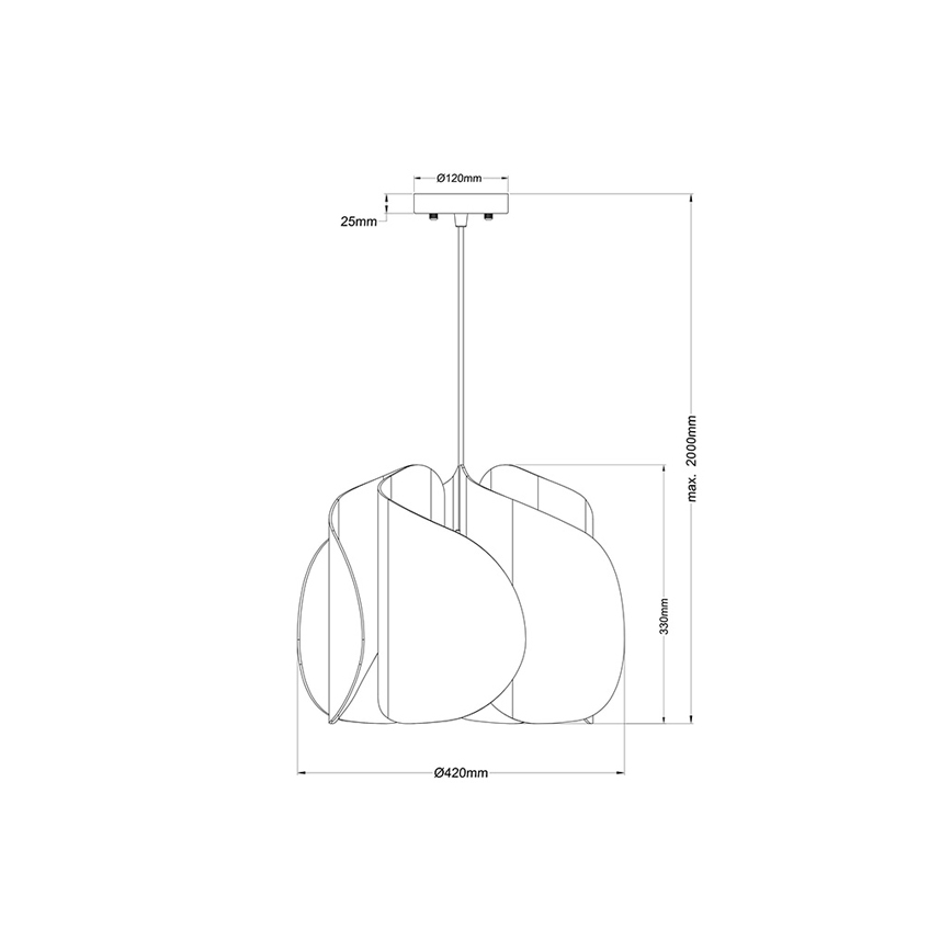Fabas Luce 3672-40-132 - Pendel PEVERO 1xE27/40W/230V træ