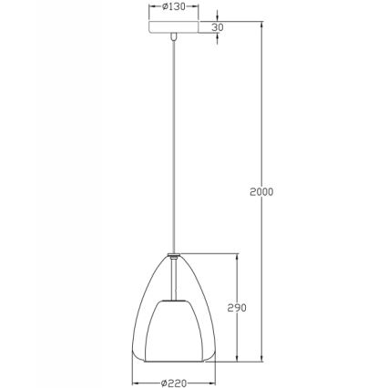 Fabas Luce 3673-40-125 - Pendel BRITTON 1xE27/40W/230V guldfarvet