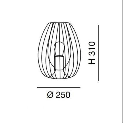 Fabas Luce 3677-34-101 - Bordlampe CAMP 1xE27/40W/230V sort