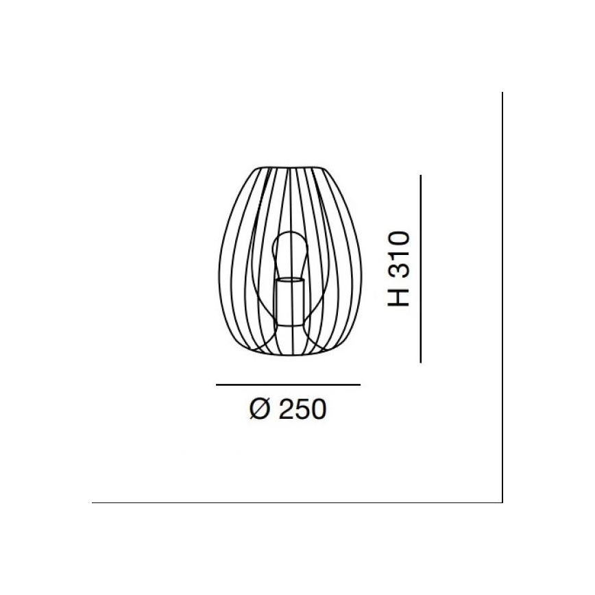 Fabas Luce 3677-34-225 - Bordlampe CAMP 1xE27/40W/230V gylden