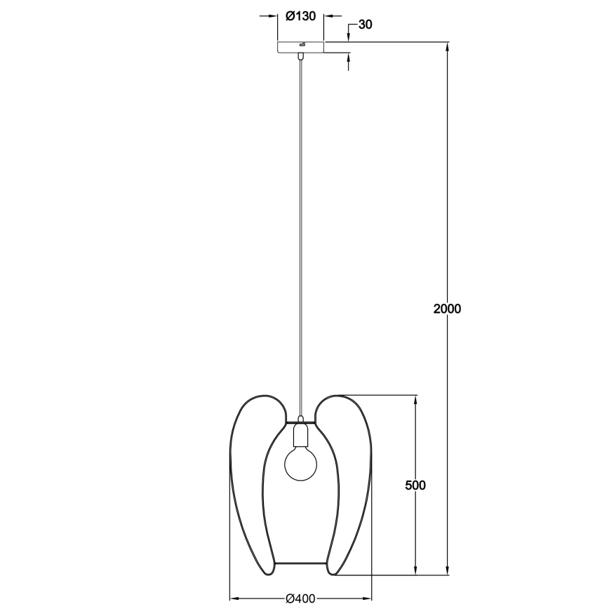 Fabas Luce 3677-45-102 - Pendel CAMP 1xE27/40W/230V hvid