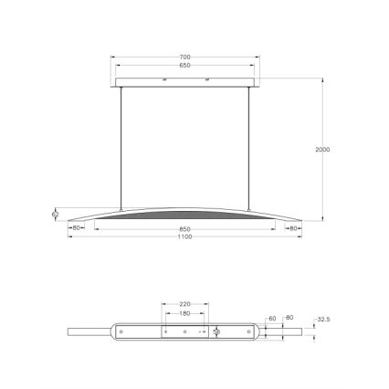 Fabas Luce 3697-40-102 - LED pendel dæmpbar CORDOBA LED/36W/230V hvid/træ