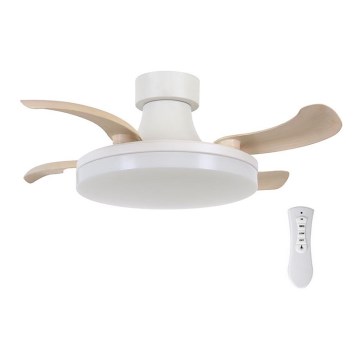 FANAWAY 210664 - LED ventilator dæmpbar ORBIT LED/25W/230V beige/hvid + fjernbetjening