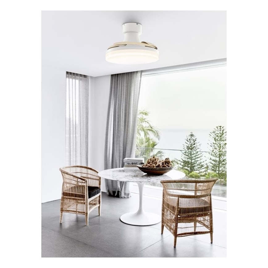 FANAWAY 210664 - LED ventilator dæmpbar ORBIT LED/25W/230V beige/hvid + fjernbetjening