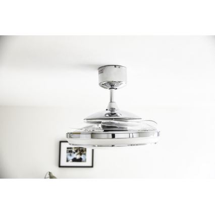 FANAWAY 211036 - LED Loftventilator EVO1 LED/40W/230V blank krom + fjernbetjening