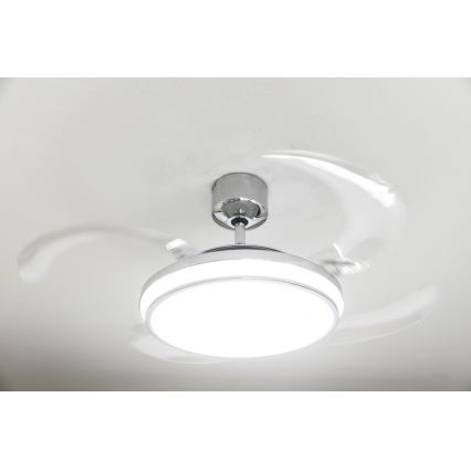 FANAWAY 211036 - LED Loftventilator EVO1 LED/40W/230V blank krom + fjernbetjening