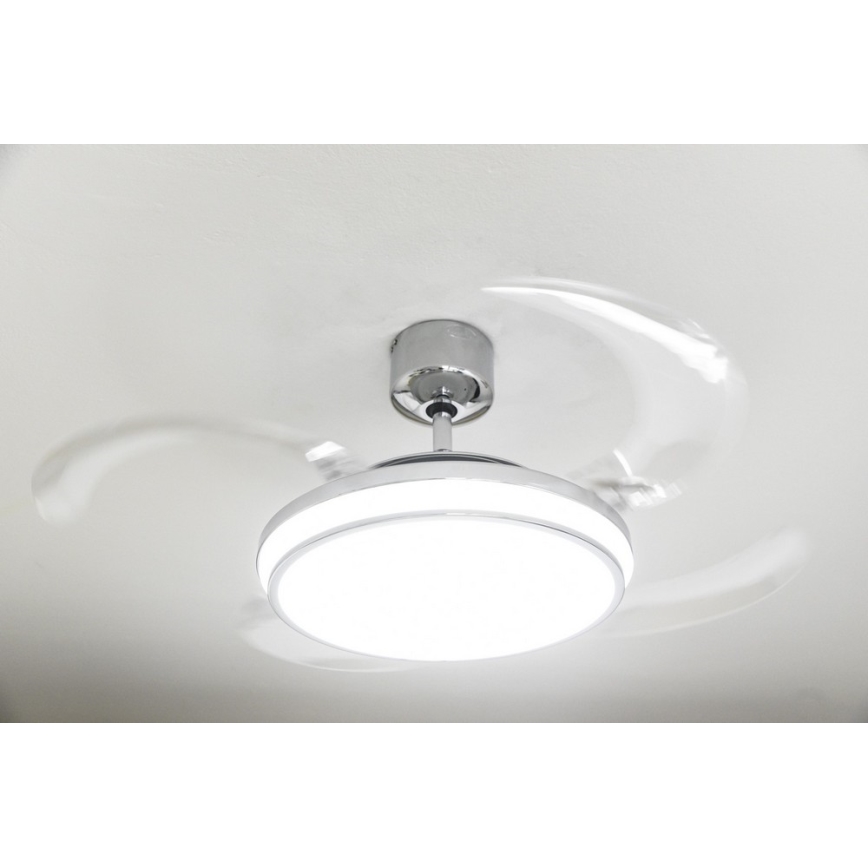 FANAWAY 211036 - LED Loftventilator EVO1 LED/40W/230V blank krom + fjernbetjening