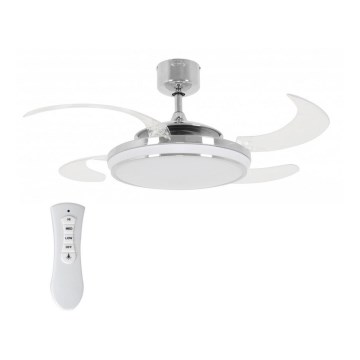 FANAWAY 211036 - LED Loftventilator EVO1 LED/40W/230V blank krom + fjernbetjening