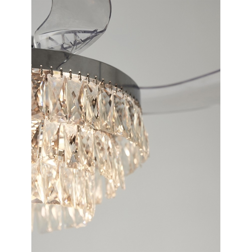 FANAWAY 212923 - LED loftventilator VEIL 6xE14/4,5W/230V skinnende krom + fjernbetjening