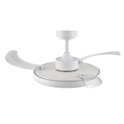 FANAWAY 21612949 - LED dæmpbar loftventilator STROLL LED/30W/230V 2700/3500/5000K Ø 106 cm hvid/klar + fjernbetjening