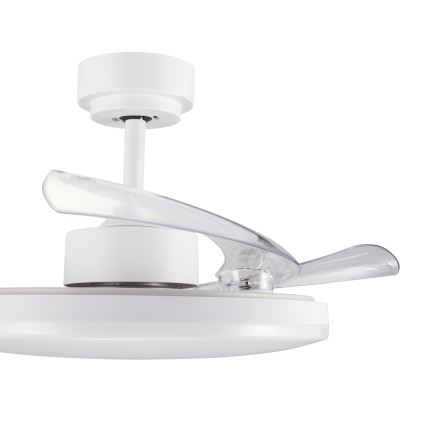 FANAWAY 21612949 - LED loftventilator dæmpbar STROLL LED/30W/230V 2700/3500/5000K diameter 106 cm hvid/transparent + fjernbetjening