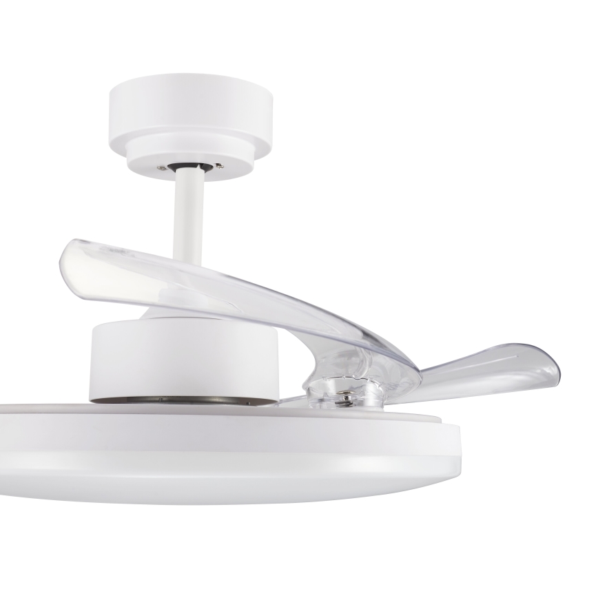 FANAWAY 21612949 - LED loftventilator dæmpbar STROLL LED/30W/230V 2700/3500/5000K diameter 106 cm hvid/transparent + fjernbetjening